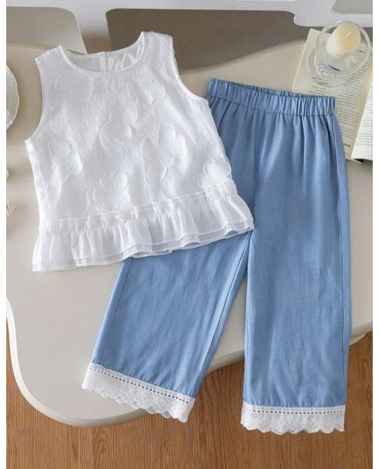 SET ÁO BABYDOLL MIX QUẦN XANH REN CHO BÉ GÁI